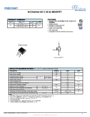 PHB21N06T Datasheet PDF VBsemi Electronics Co.,Ltd