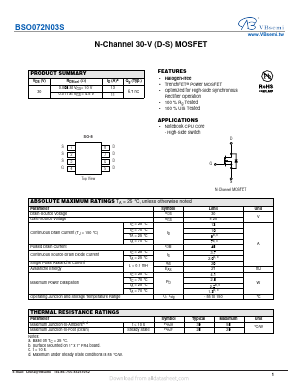 BSO072N03S Datasheet PDF VBsemi Electronics Co.,Ltd