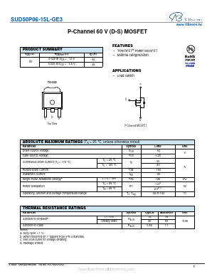 SUD50P06-15L-GE3 Datasheet PDF VBsemi Electronics Co.,Ltd