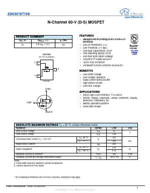 2SK3018T106 Datasheet PDF VBsemi Electronics Co.,Ltd