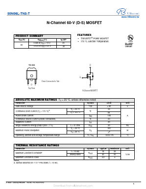30N06L-TN3-T Datasheet PDF VBsemi Electronics Co.,Ltd