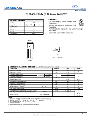 NDD04N60Z-1G Datasheet PDF VBsemi Electronics Co.,Ltd
