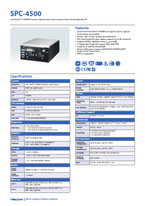 SPC-4500 Datasheet PDF Vecow Co., Ltd.