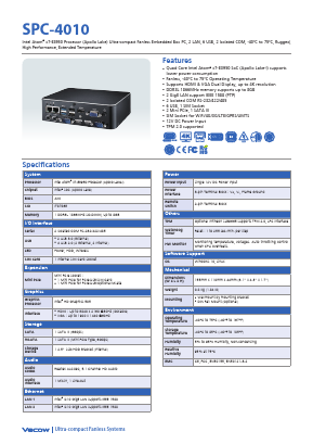 SPC-4010 Datasheet PDF Vecow Co., Ltd.