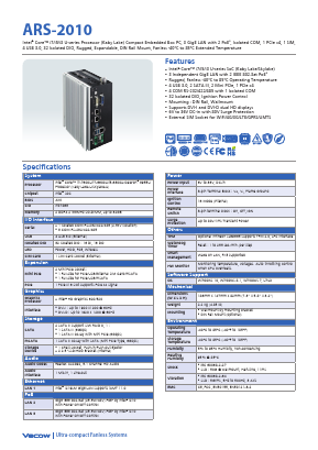 ARS-2010 Datasheet PDF Vecow Co., Ltd.