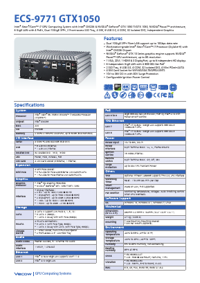 ECS-9771-GTX1050 Datasheet PDF Vecow Co., Ltd.