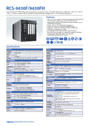 RCS-9430F Datasheet PDF Vecow Co., Ltd.