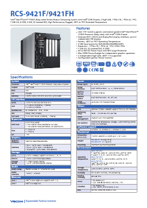 RCS-9421F Datasheet PDF Vecow Co., Ltd.