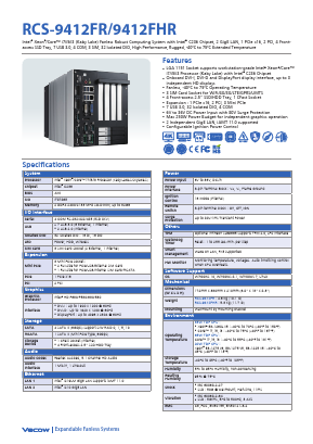 RCS-9412FHR Datasheet PDF Vecow Co., Ltd.