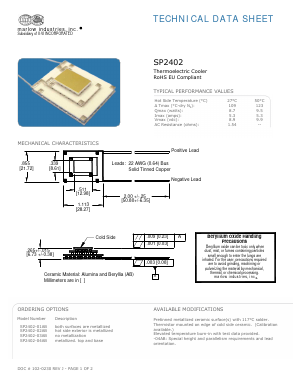 SP2402-02AB Datasheet PDF II-VI Marlow, Inc.
