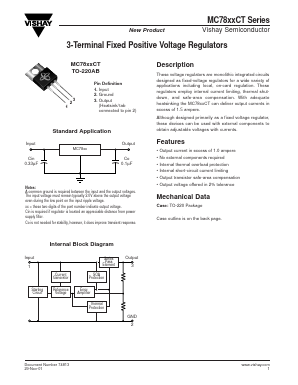 MC7805CT Datasheet PDF Vishay Siliconix