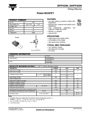 SIHFP450N-E3 Datasheet PDF Vishay Siliconix