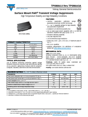 TPSMA10AHE3_A/I Datasheet PDF Vishay Semiconductors