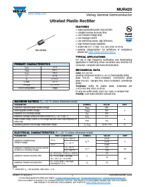 MUR420-E3/54 Datasheet PDF Vishay Semiconductors