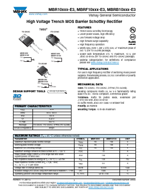 MBR10100-E3 Datasheet PDF Vishay Semiconductors