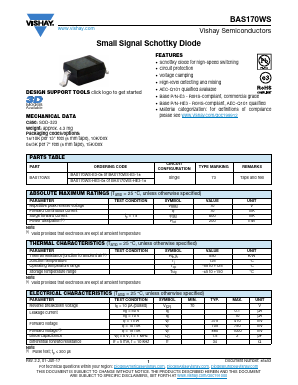 BAS170WS-HE3-18 Datasheet PDF Vishay Semiconductors