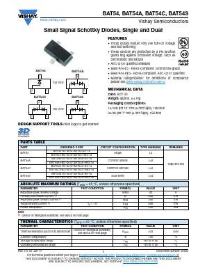 BAT54-E3-08 Datasheet PDF Vishay Semiconductors