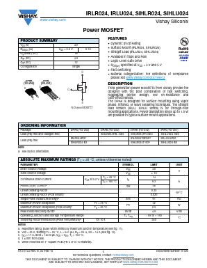 IRLR024TRPBF Datasheet PDF Vishay Semiconductors