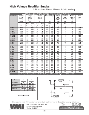 FP100F Datasheet PDF Voltage Multipliers Inc