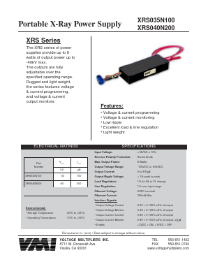 XRS035N100 Datasheet PDF Voltage Multipliers Inc