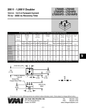 LTI206UFD Datasheet PDF Voltage Multipliers Inc