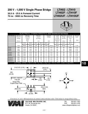 LTI1402 Datasheet PDF Voltage Multipliers Inc
