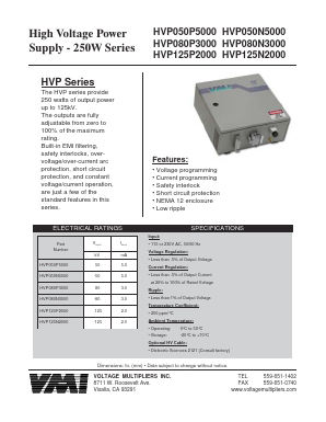 HVP080N3000 Datasheet PDF Voltage Multipliers Inc