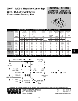 LTI202TN Datasheet PDF Voltage Multipliers Inc