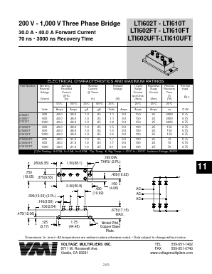 LTI610T Datasheet PDF Voltage Multipliers Inc