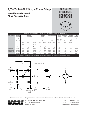 SPB200UFB Datasheet PDF Voltage Multipliers Inc
