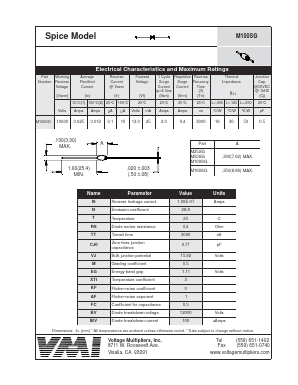 M50SG Datasheet PDF Voltage Multipliers Inc