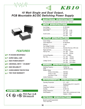 KB10-15S Datasheet PDF Volgen Kaga Electronics Inc.