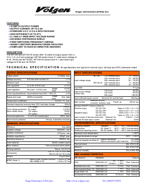 MT10A-1205WI Datasheet PDF Volgen Kaga Electronics Inc.