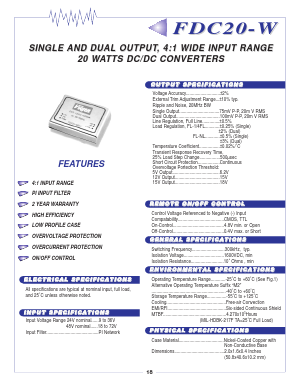 FDC20-24S05W Datasheet PDF Volgen Kaga Electronics Inc.