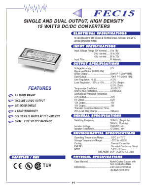 FEC15-24S12 Datasheet PDF Volgen Kaga Electronics Inc.