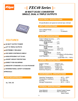 FEC40-24S12 Datasheet PDF Volgen Kaga Electronics Inc.