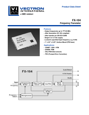 FX-104-CFF-A1LS Datasheet PDF Vectron International