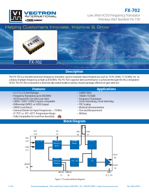 FX-702 Datasheet PDF Vectron International
