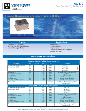 OX-1700-EEE-208 Datasheet PDF Vectron International