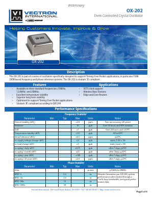 OX-202 Datasheet PDF Vectron International