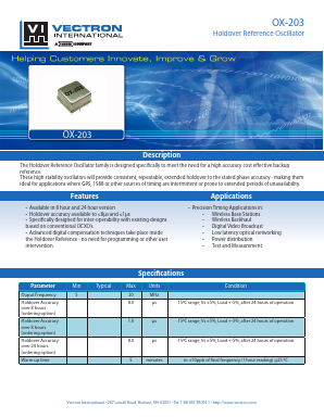 OX-2031-DAP-8080-10M0000000 Datasheet PDF Vectron International