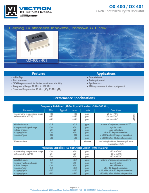 OX-4001-DEE-5080 Datasheet PDF Vectron International