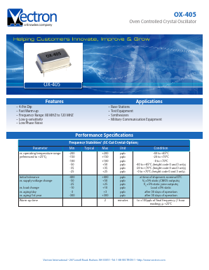 OX-405 Datasheet PDF Vectron International