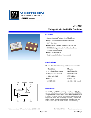 VS-700-LFF-HNN673.4566 Datasheet PDF Vectron International
