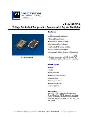 VTC2-J23B-20M000 Datasheet PDF Vectron International