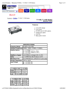 T-1150 Datasheet PDF Vectron International