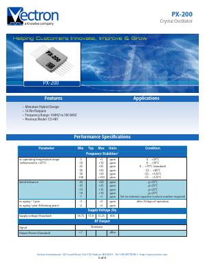 PX-200 Datasheet PDF Vectron International