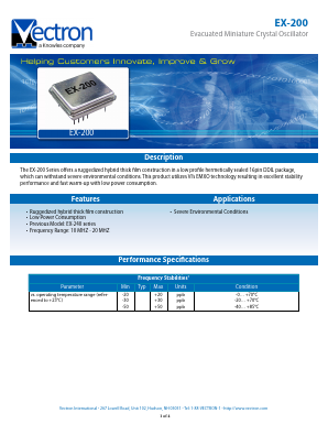 EX-2000-DAT-508 Datasheet PDF Vectron International