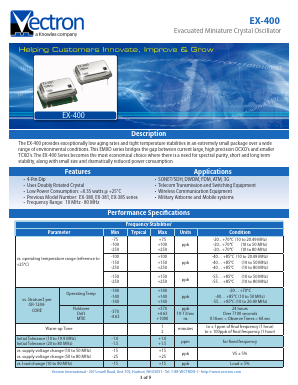 EX-400 Datasheet PDF Vectron International