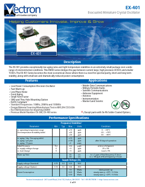 EX-401 Datasheet PDF Vectron International